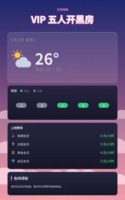 智能门牌青春版模板示例