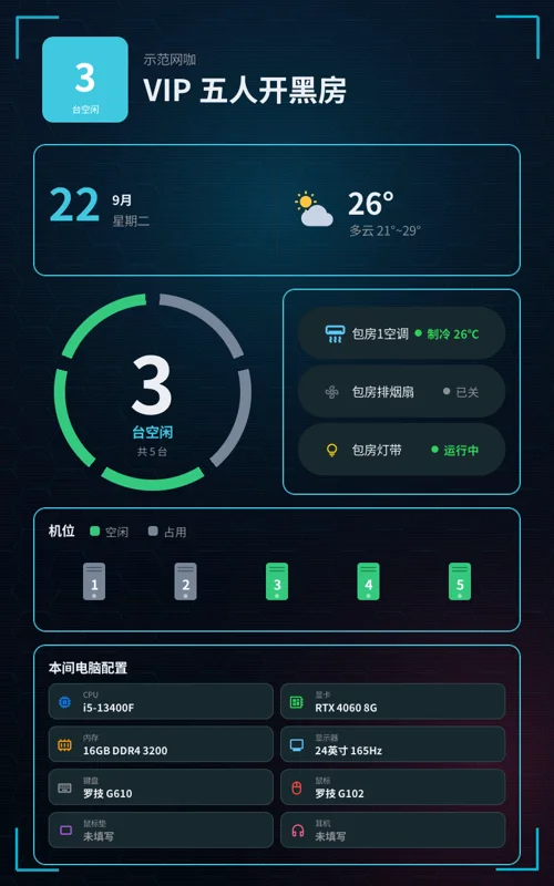 智能门牌青春版模板示例